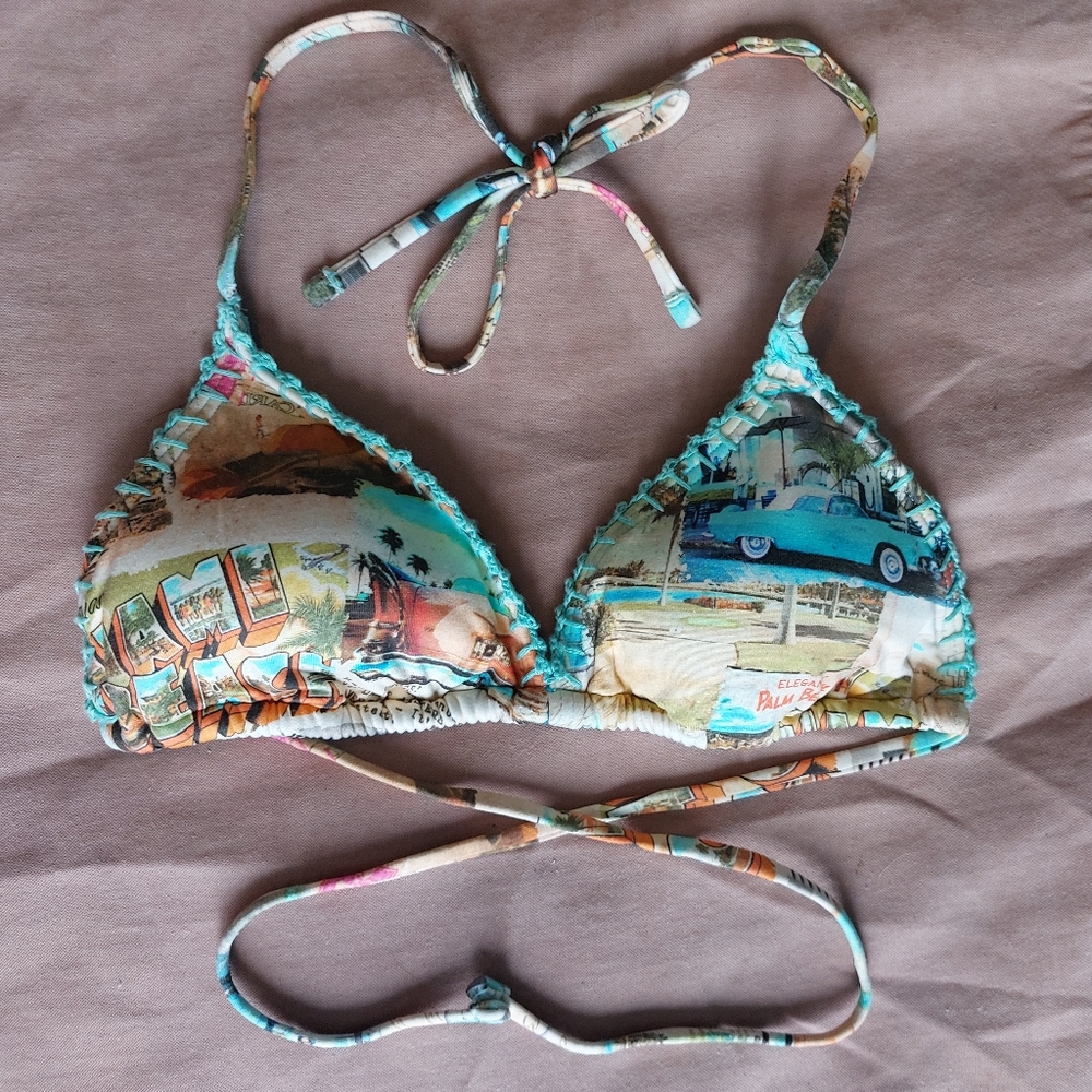 Vintage triangle bikini top